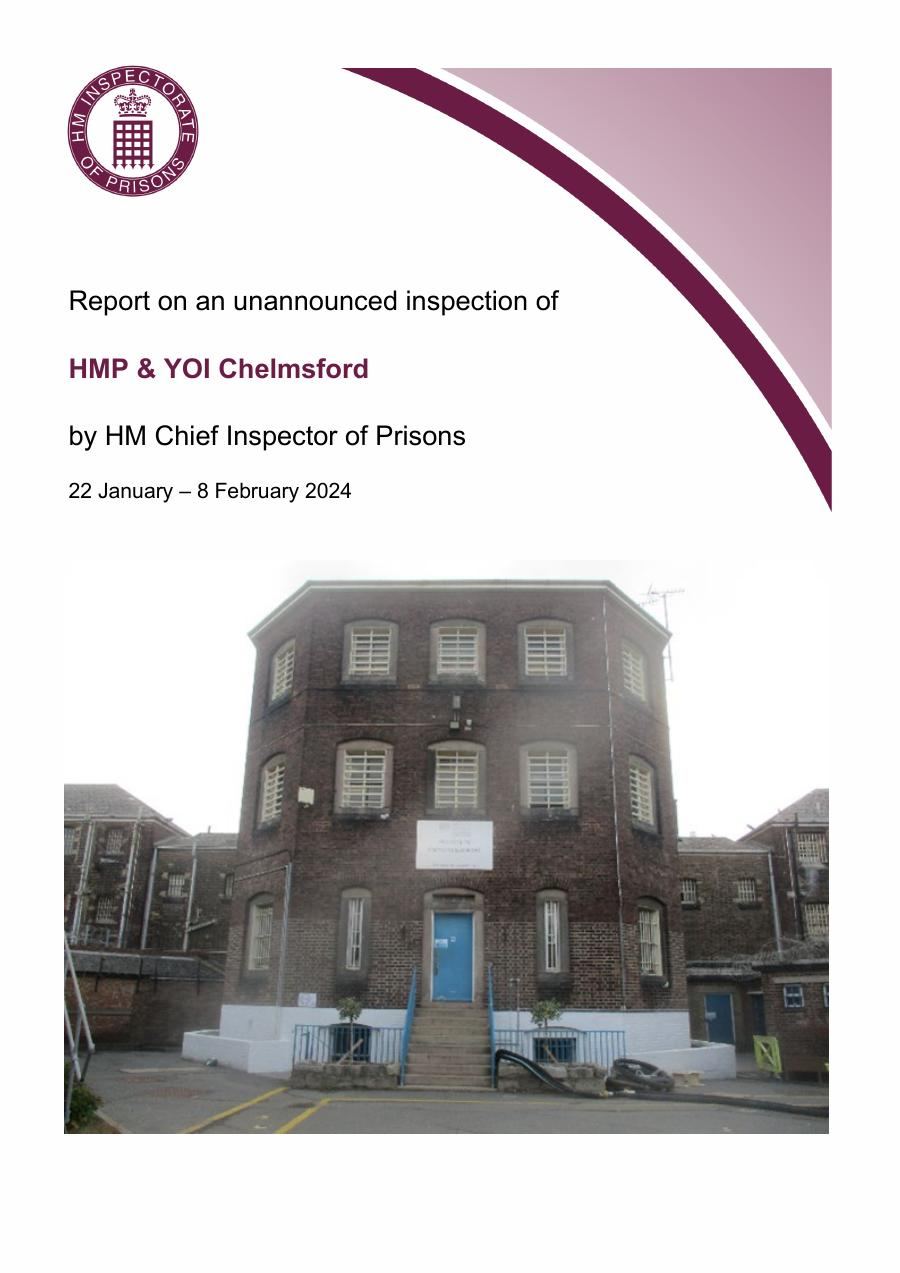 Cover of the HMIP inspection report on HMP & YOI Chelmsford