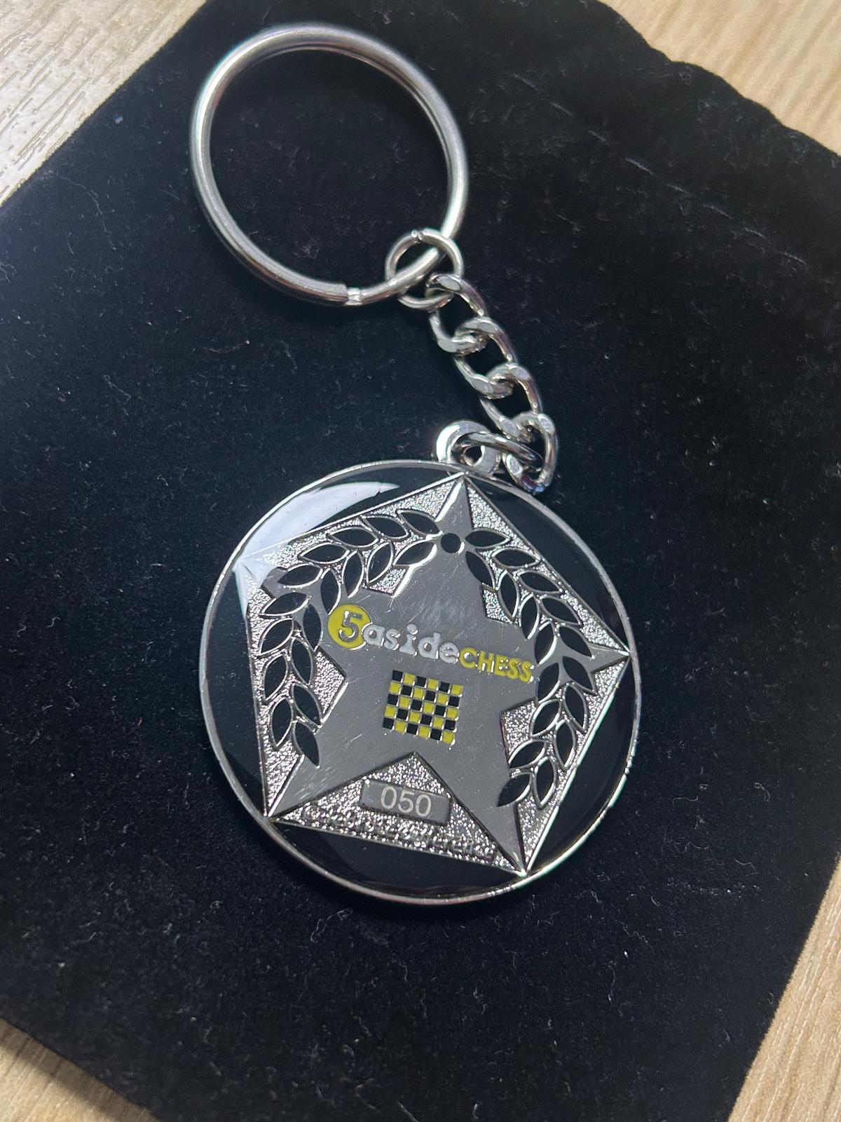 The engraved 5asideCHESS medal